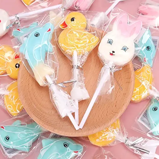 100 Pieces Silver Lollipop Cake Pop Treat Bag Set Including Parcel Bags, 100pcs Papery Treat Sticks, 100pcs Colorful Metallic Twist Ties for Making Lollipops, Cake Pops, Candies, Chocolates and Cookies {5}