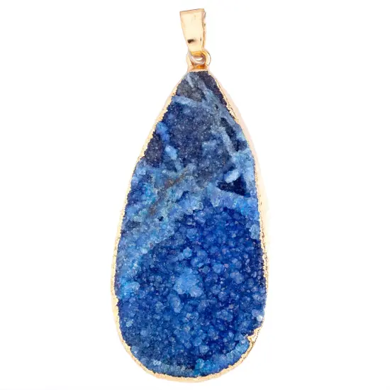 Earth's Jewel 50mm Blue Semi-Precious Agate Teardrop Pendant {2}