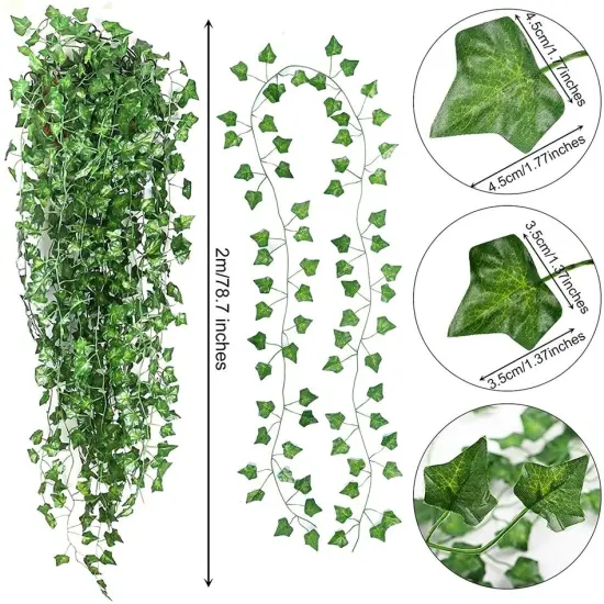 Kitcheniva Artificial Ivy Leaf Plants Hanging Decor 24 Pcs {3}