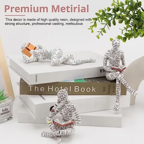 Home Decor Accents - Reading Woman Figurine Sculpture Thinker Statue - Modern Abstract Home Decor for Living Room, Office, Bedroom - Elegant and Aesthetic Decoration Statue 07 {6}