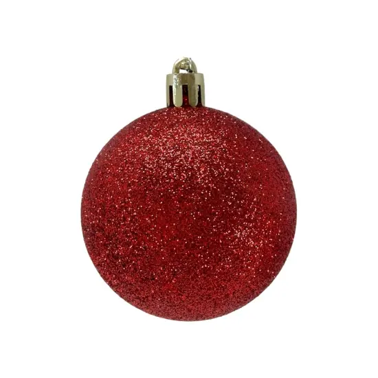 12-Piece Set of 2.3-Inch Red Christmas Ball Ornaments {4}