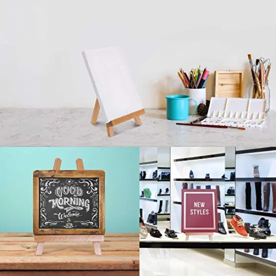 10.5" Small Tabletop Display Stand A-Frame Artist Easel - Beechwood Tripod, Kids Student Classroom School Painting Party Table Desktop Easel - Portable Canvas Photo Picture Sign Holder, 1-Pack {4}