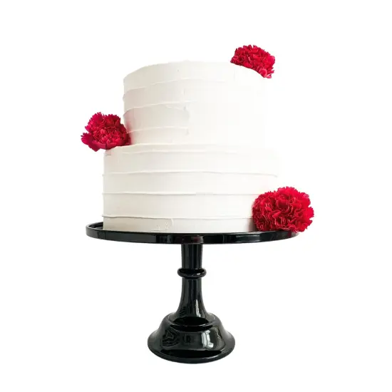 Durable Black Melamine Pedestal Cake Stand – Elegant 11.5" Dessert Display for Events, Parties & Celebrations {2}