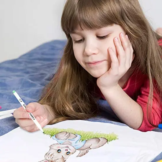 36 Colors Fabric Markers, Permanent Fabric Pens for Writing Painting on T-Shirts Clothes Sneakers Canvas, Child Safe & Non-Toxic for Kids Adults {4}