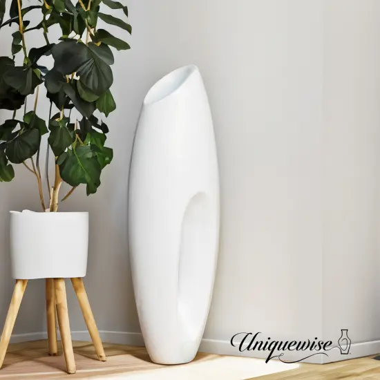 Tall Floor Vase, Modern White Large Floor Vase, 40-inch Vase, Decorative Lightweight Vase, for the Entryway, Dining Room, Living Room, or Bedroom {8}