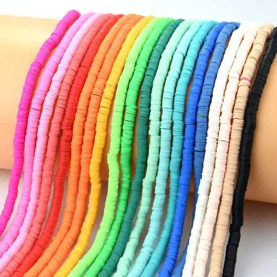 Kitcheniva 6mm Heishi Beads Clay Disc Flat Vinyl DIY Jewelry 10 Strands Dusty purple {6}