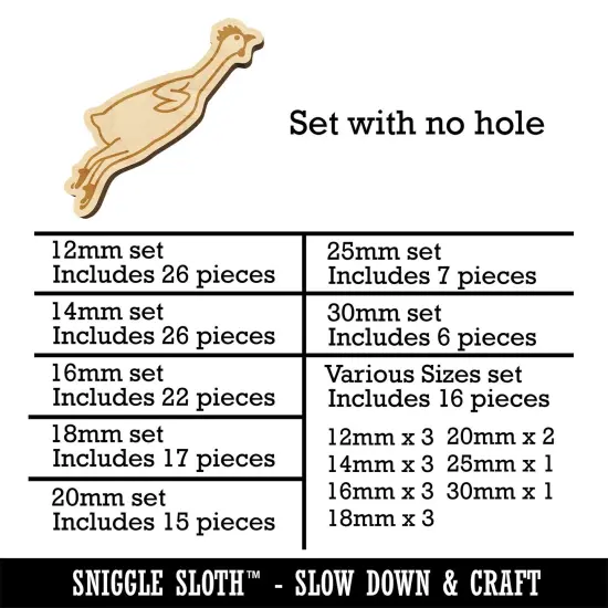 Silly Rubber Chicken Mini Wood Shape Charms Jewelry DIY Craft {1}