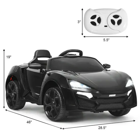 12V 2.4G RC Electric Vehicle with Lights Lights Black {6}