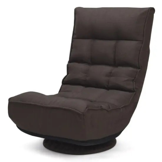 4-Position Adjustable 360 Degree Swivel Folding Floor Sofa Chair for Home-Coffee {3}