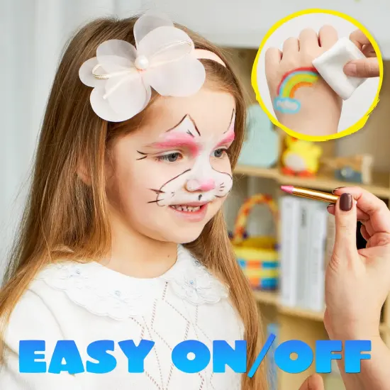 42PCS Face and Body Paint Crayons, Face Painting Kit Safe and Non-Toxic Ultimate Party Pack Including 14 Metallic Colors for Birthday Makeup Party Supplies, Festivals, Gifts for Kids Girls Boys {4}