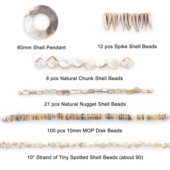 Niamh Collection of Shell Beads Value Pack {3}
