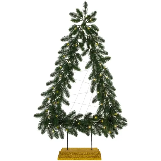 Northlight LED Lighted Pine Garland Christmas Tree Decoration - 3' - Warm White Lights Green {1}