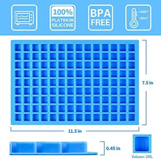 2 Pack Mini Silicone Molds for Hard Candy, Chocolate, Gummy, Caramel, Ganache, Ice Cubes (2) {1}