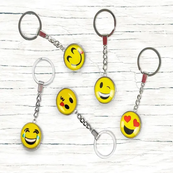 Rhode Island Novelty 1" EMOTICON KEYCHAIN {6}