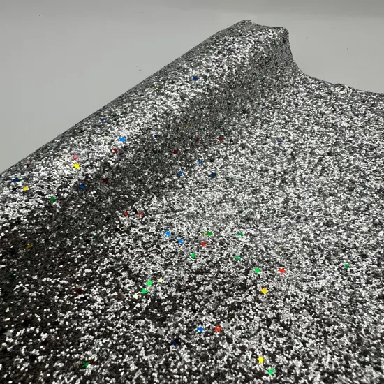 Silver Party Star Glitter Craft Vinyl {1}