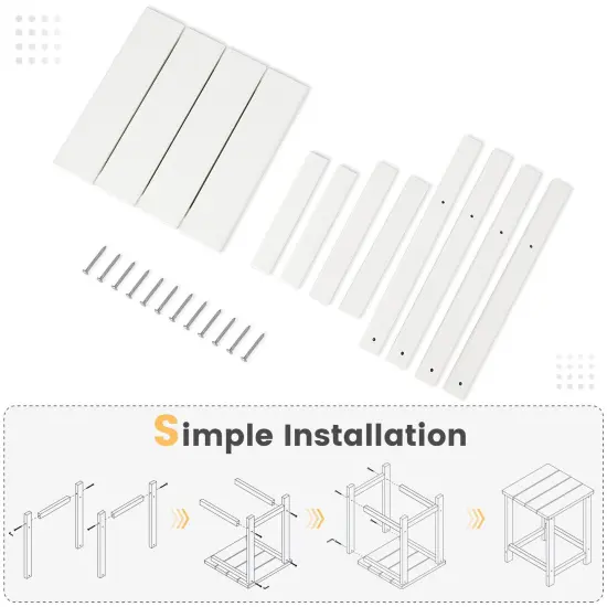 14 Inch Square Weather-Resistant Adirondack Side Table White {5}