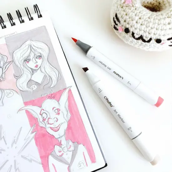 48 Colors Double Tipped Alcohol Brush Markers for Kids {3}