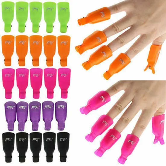 Kitcheniva Silicone UV Gel Polish Remover Wrap Soak Off Cap Clip Nail Art Tool Clear-10 pcs {7}