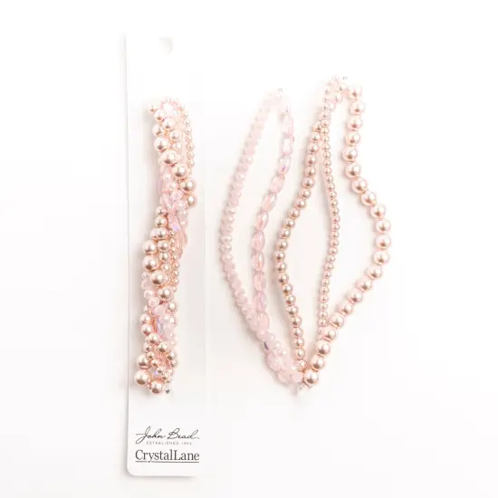 Crystal Lane DIY Peony Twisted Glass & Pearls Beads, 5 Strands {2}