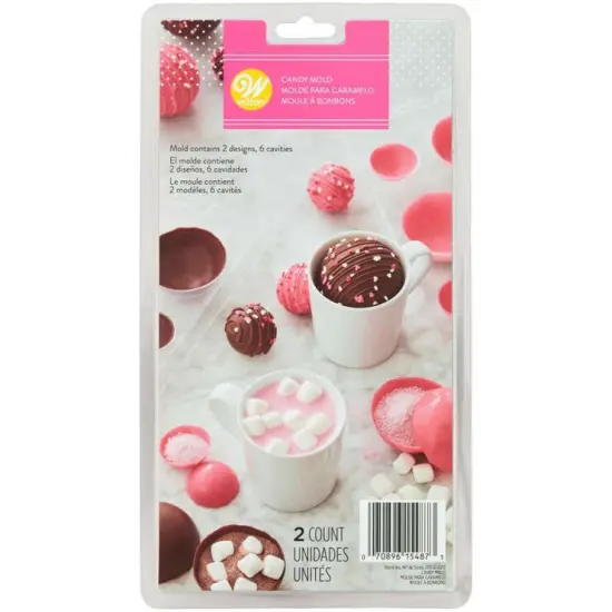 Valentine's Day Hot Cocoa Bomb Plastic Candy Mold, 6-Cavity {1}