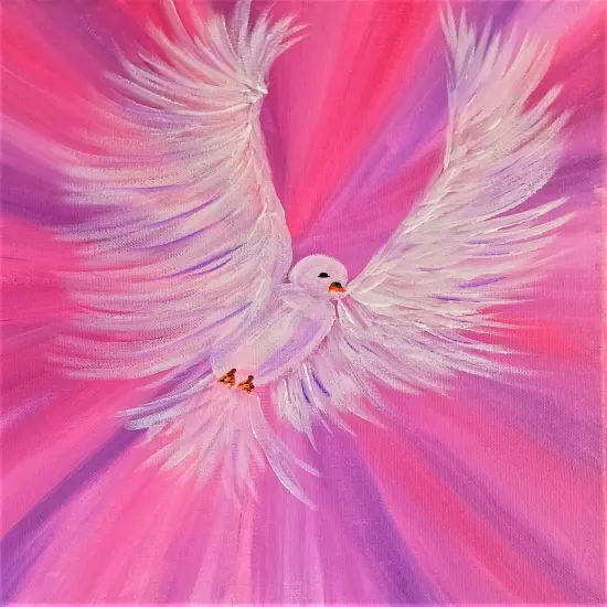 Paint Kit - On The Wings of Love Acrylic Painting Kit & Video Lesson, DIY Canvas Art, Painting Gift Set, Beginner Painting, Paint At Home {1}