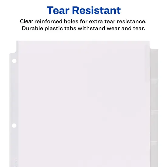 Avery Big Tab Insertable Extra Wide Dividers for 3 Ring Binders, 8-Tab Sets, Clear Tabs, 6 Sets (21940) {6}