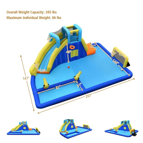 6-in-1 Inflatable Water Slide Jumping House without Blower {4}