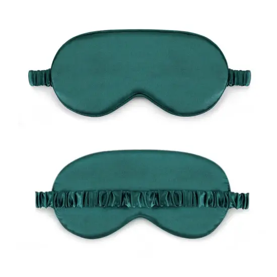 Kitcheniva Smooth Padded Double Sided Satin Travel Sleep Eye Mask Cover Dark green {1}