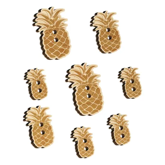 Pineapple Fruit Drawing Wood Buttons for Sewing Knitting Crochet DIY Craft {7}