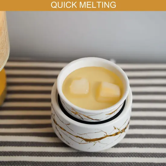 Wax Melt Warmer Ceramic 3-in-1 Oil Burner Electric Candle Wax Warmer Burner Melter Fragrance Warmer for Scented Waxs Home Office Bedroom Aromatherapy Gift& D&eacute;cor {3}
