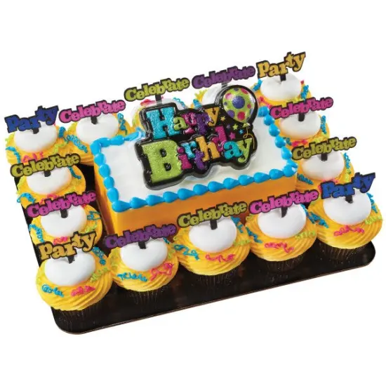 Celebrate & Party Bright DecoPics&reg; Cupcake Decoration, 12ct {6}