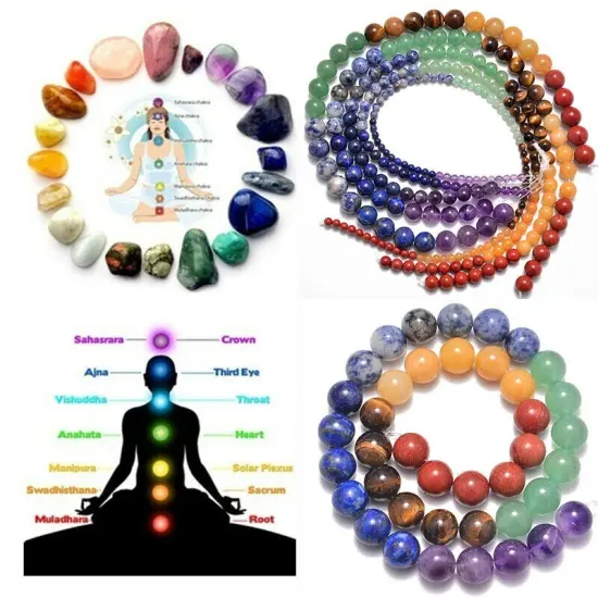 Reiki Healing 7 Chakras Yoga Gemstone Round Beads {2}