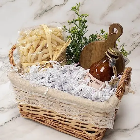 Uptotop 4oz Supply Crinkle Cut Paper Shred Filler for Gift Wrapping Basket Filling Birthday Wedding Christmas Thanksgiving Mother's Day (Diamond White) {3}