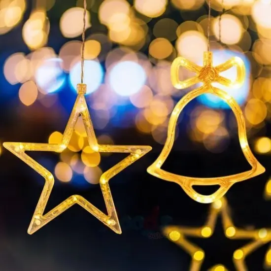 LED Christmas Window Suction Lights for Xmas Tree Star Decor {4}