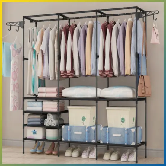 Clothes Organizer Heavy Duty Garment Adjustable Rack Closet Storage {2}