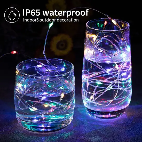 100 LED Fairy Lights Plug in String Light Outdoor Multicolor {2}