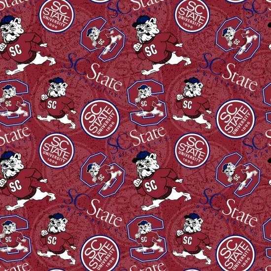 Sykel Enterprises-South Carolina State University Cotton Fabric-SC State Bulldogs Tone On Tone Cotton Quilting Fabric {1}