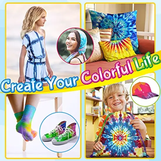 Tie Dye Kit for Kids Adults - Arts and Crafts Toy for Girls & Boys Ages 6-12 - Fabric Tye Dye Craft Kits 20 Colors, Birthday Christmas Gifts for Kids 3 4 5 6 7 8 9 10+ {3}