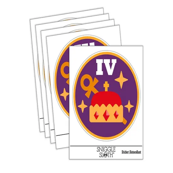 The Emperor Tarot Card Waterproof Vinyl Phone Tablet Laptop Water Bottle Sticker Set - 5 Pack {2}