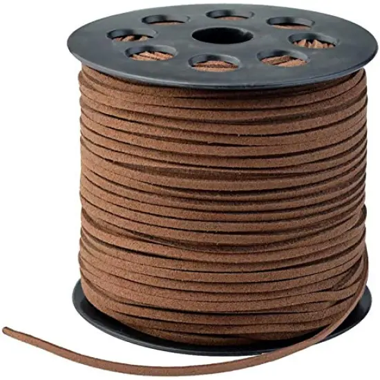 3 mm x100 Yards Coffee Suede Cord Suede Lace Faux Leather Cord with Roll Spool for Bracelet Necklace Beading DIY Handmade Crafts {2}