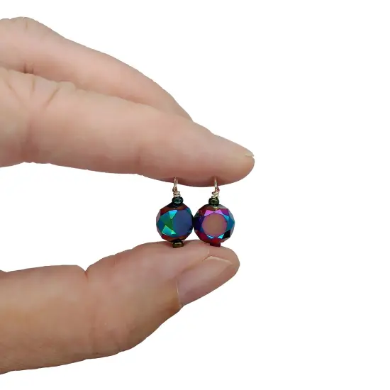 Metallic Mini Christmas Ornaments, 8 pieces with Hooks, Pretty Glass Baubles, Adorabilities {5}