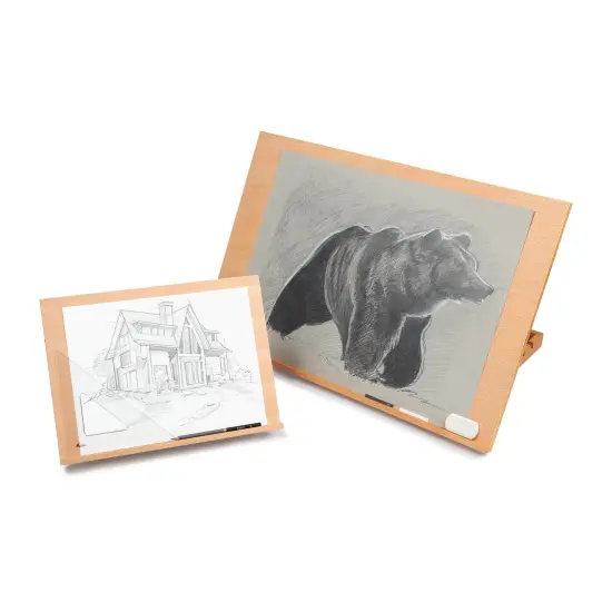 SoHo Urban Artist Extra Large 19.75" x 29.5" Adjustable Portable Drawing Board Stand Easel, 5 Positions, Natural BeechWood Finish {7}