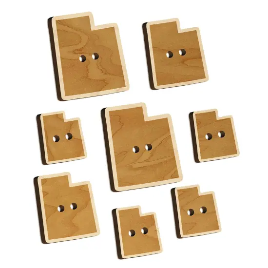 Utah State Silhouette Wood Buttons for Sewing Knitting Crochet DIY Craft {7}