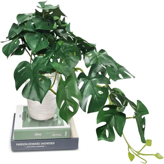 Artificial potted plants Fake Monstera Plant Mini Fake Plants Small Faux Plants for Desk Office Living Room Decor {5}