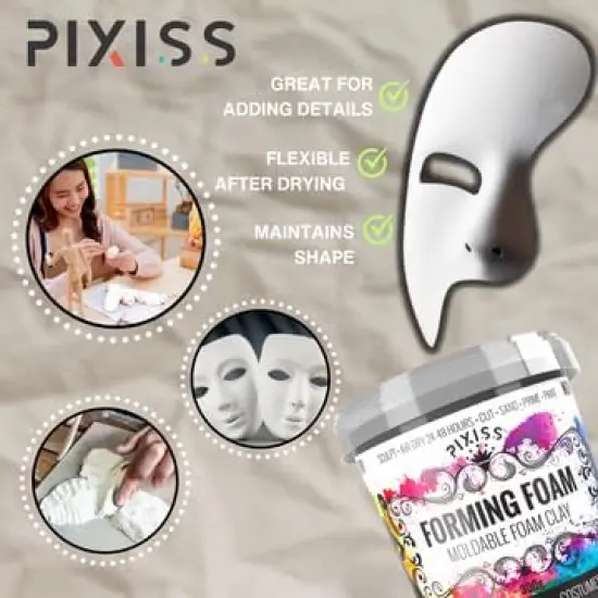 White Foam Modeling Clay for Sculpting (300g) & EVA Foam - Cosplay Foam Clay Air Dry and Cosplay EVA Foam - Air Dry Foam Clay and Cosplay Foam Sheets, Craft Foam Sculpting Clay for Adults and All Ages {4}