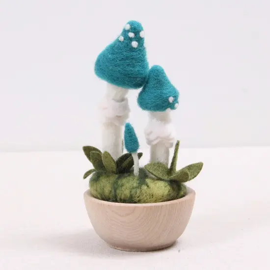 Mushroom Needle Felting Kit, Blue Roundhead {2}
