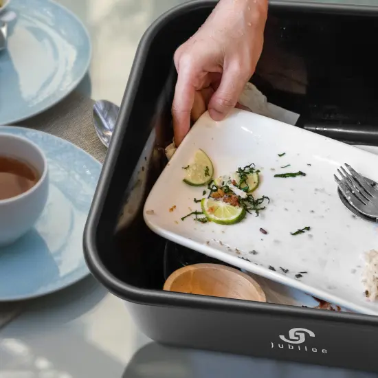 Jubilee 4-Pk Plastic Storage Bin, Bus Utility Tub - Heavy Duty Commercial Dishwashing Box for Restaurant Kitchen Organization and Storage {5}