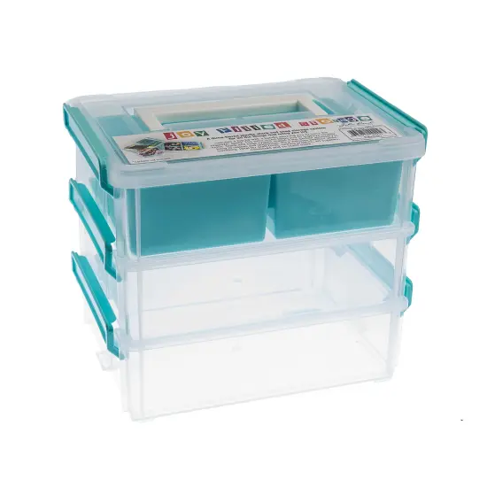Joy Filled 8" Clear Stackable Organizer with Lids & Handle {1}