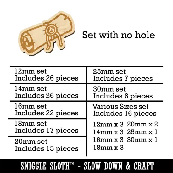 Sealed Magic Spell Scroll Mini Wood Shape Charms Jewelry DIY Craft {1}