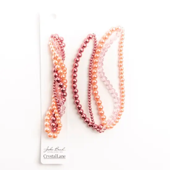 Crystal Lane DIY Cyclamen Twisted Glass & Pearls Beads, 5 Strands {2}